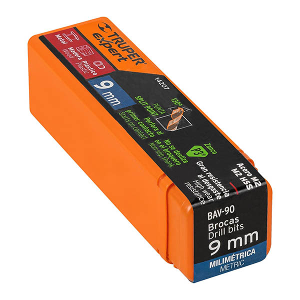 broca-hss-9-0-mm-trugold-para-metal-truper-expert-12e